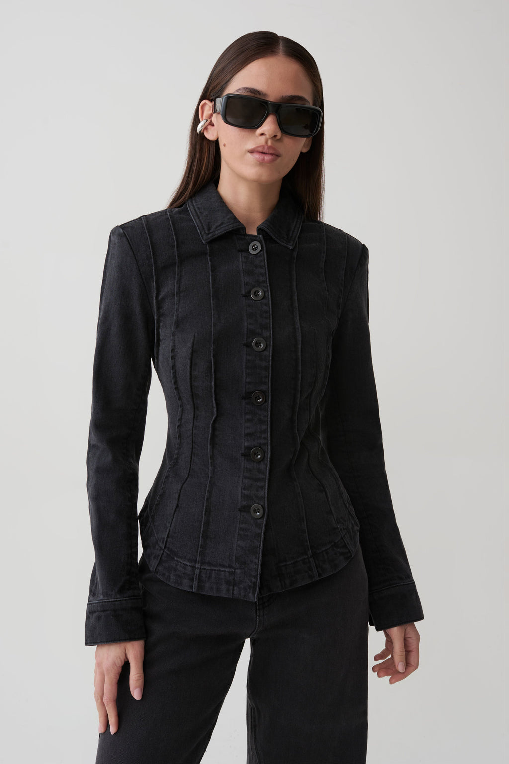 Katerinna Denim Jacket - Washed Black
