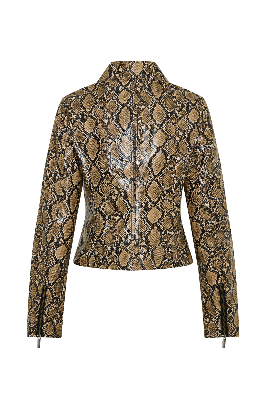 Bonnie Faux Leather Zip Up Jacket - Snake Print