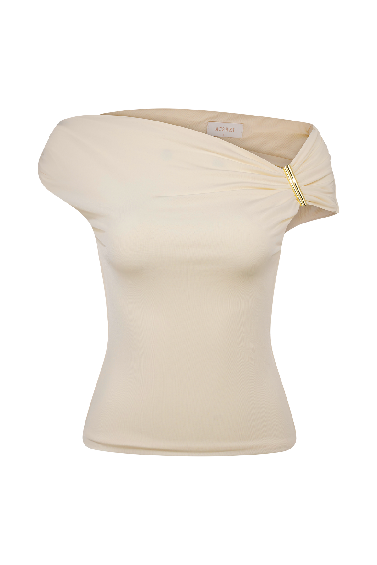 Kinsley Slinky Top With Hardware - Ivory