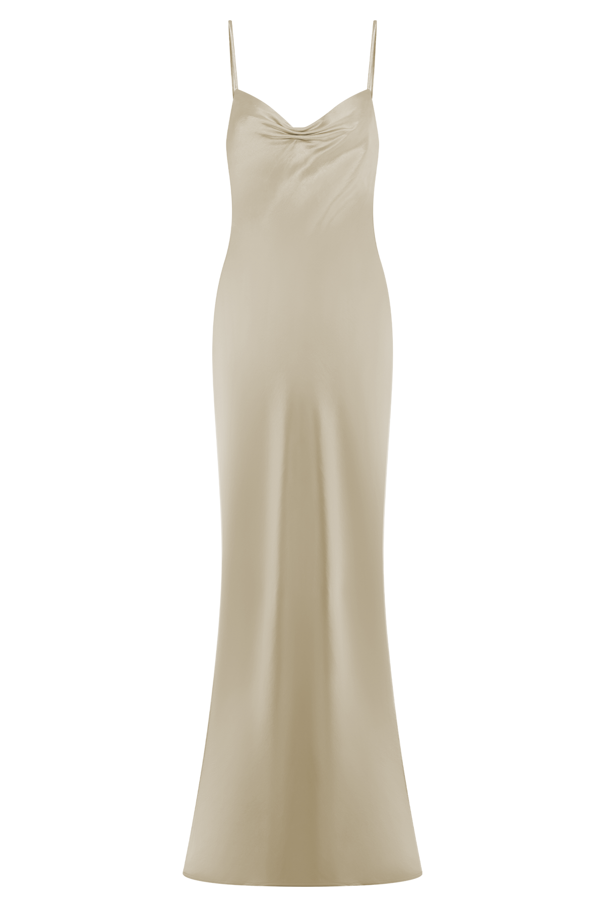 Lilly Sweetheart Satin Maxi Dress - Blush Gold