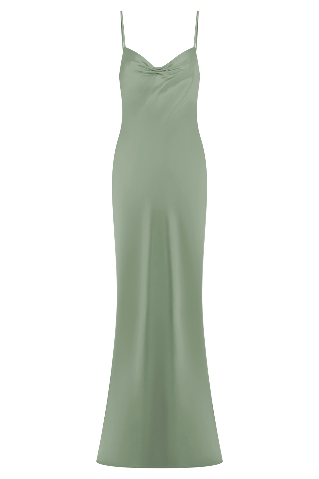 Lilly Sweetheart Satin Maxi Dress - Sage