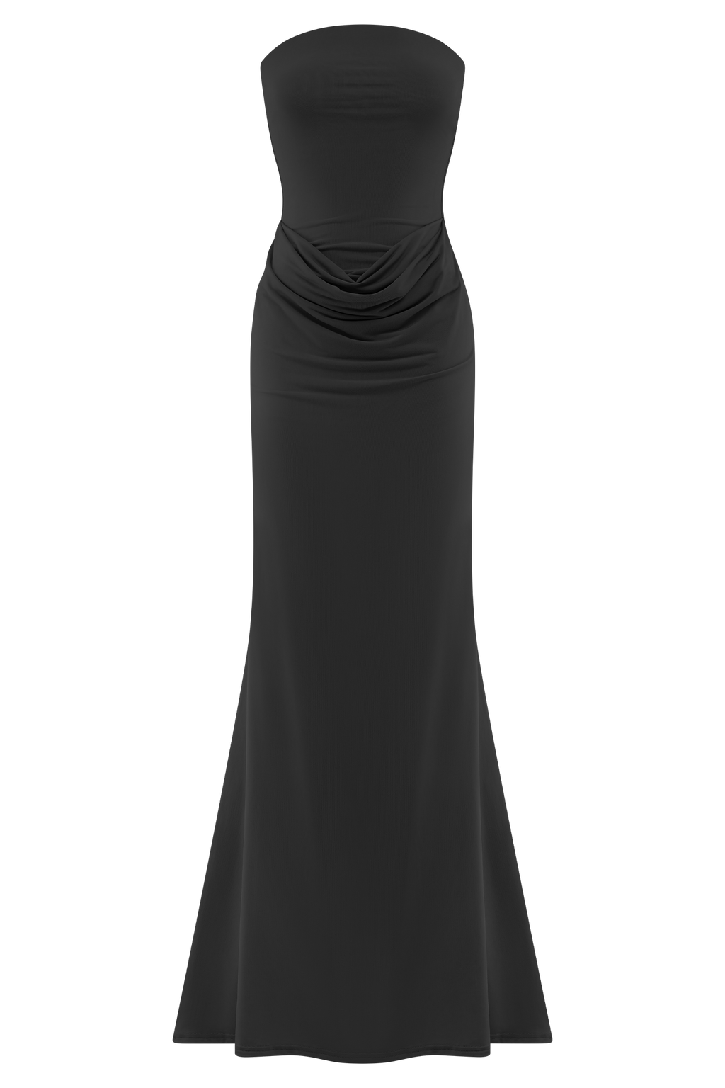 Madison Strapless Slinky Maxi Dress - Black