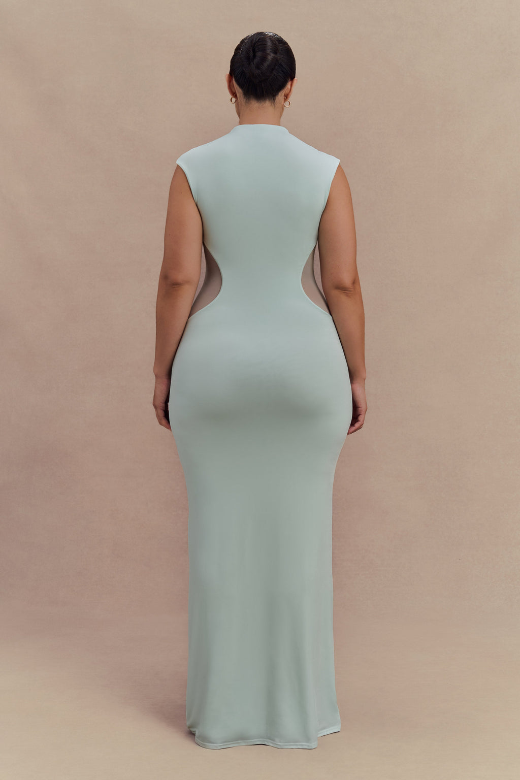 Massie Slinky And Mesh Maxi Dress - Lagoon