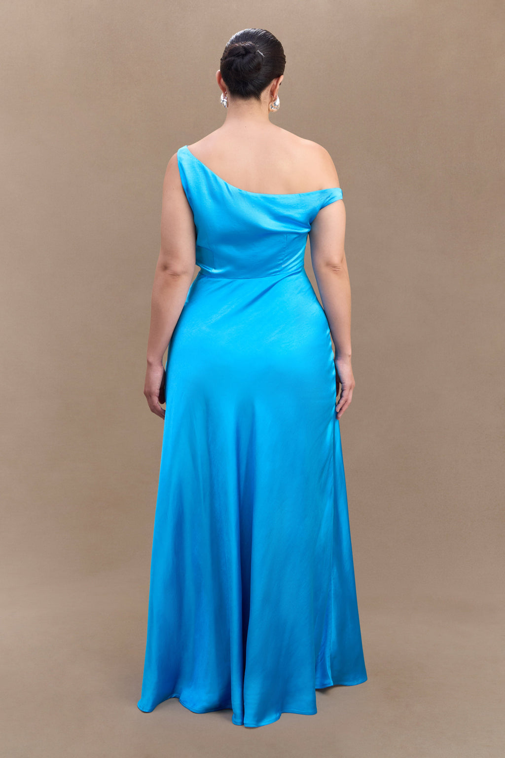Jacinta One Shoulder Maxi Dress - Cyan Blue