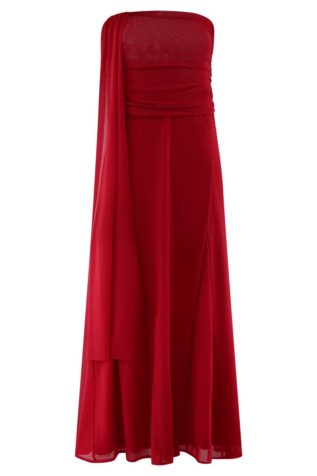 Arna Mesh Maxi Skirt - Ruby