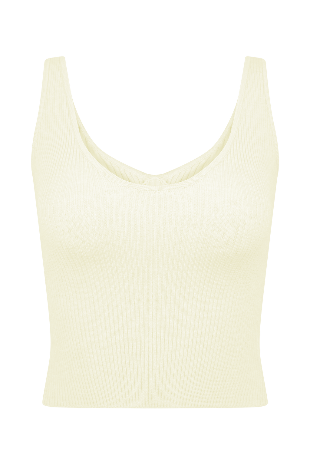 Natalya Ribbed Knit Cami Top - Ivory