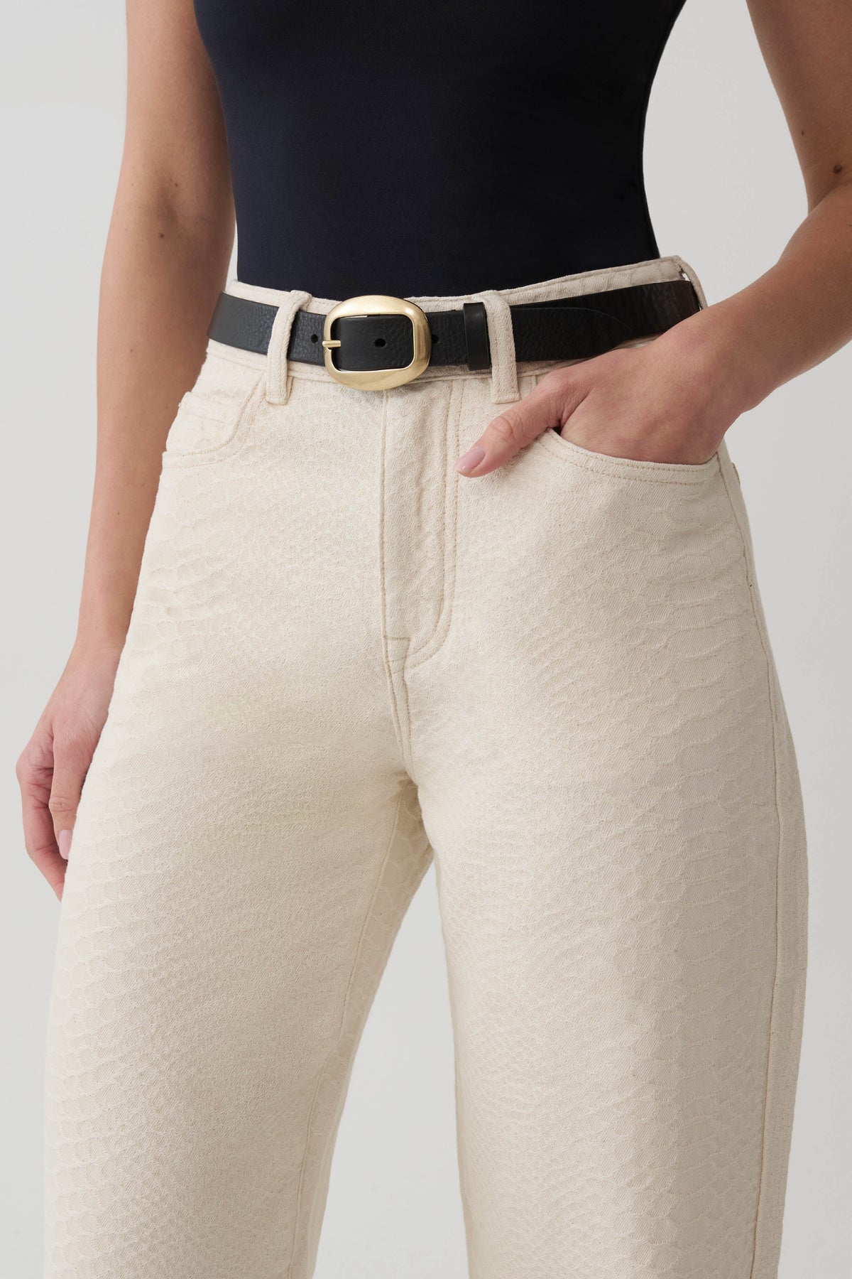 Bronte Straight Leg Denim Jeans - Neutral Snake
