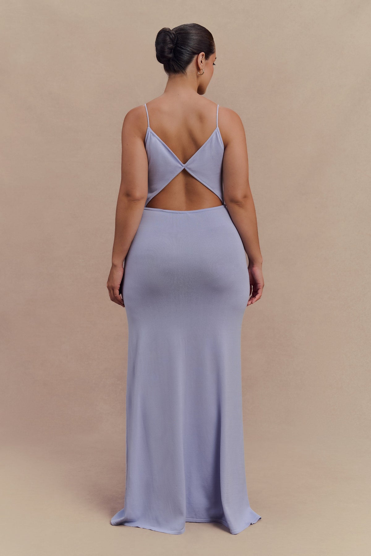 Reama Wrap Over Knit Maxi Dress - Cornflower Blue