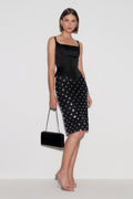 Olivia Stud Midi Skirt - Black