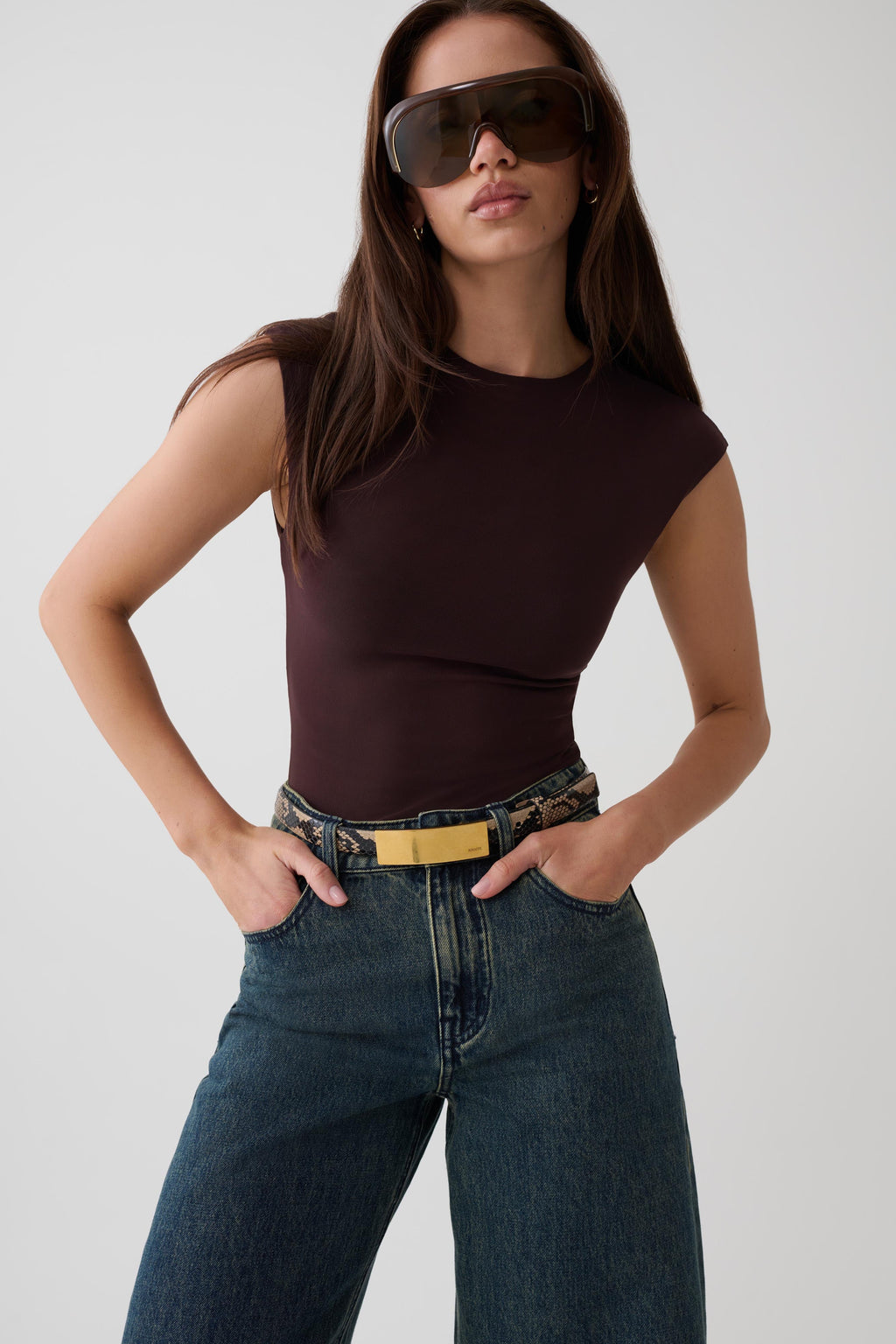 Tayla Sleeveless Bodysuit - Chocolate