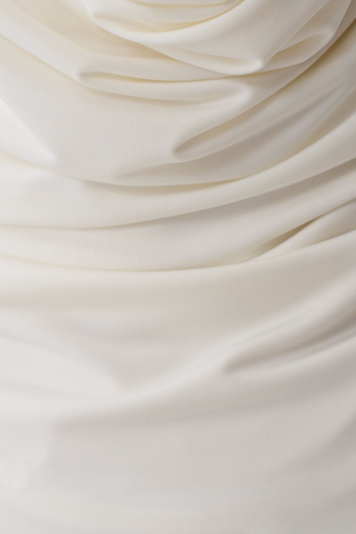 Elmira Long Sleeve Slinky Gather Detail Top - Ivory
