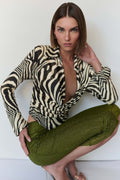 Elmira Long Sleeve Zebra Print Top - Zebra Print
