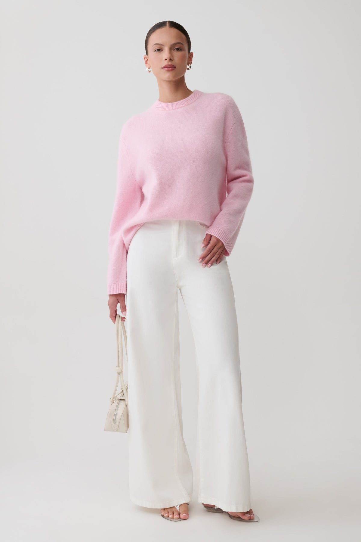 Viviane Fluffy Knit Jumper - Baby Pink