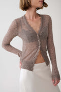 Amrita Lace Knit Cardigan - Oatmeal