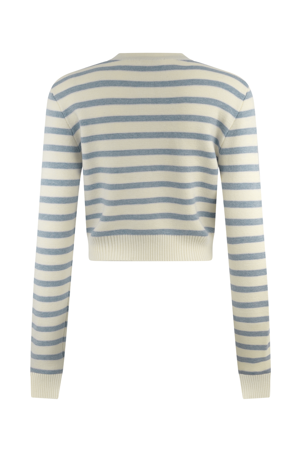 Tanner Striped Knit Cardigan - Light Blue/White