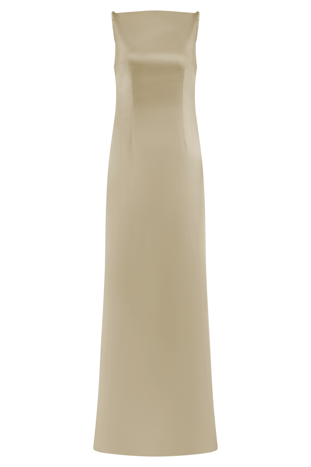 Violet Sleeveless Satin Maxi Dress - Blush Gold
