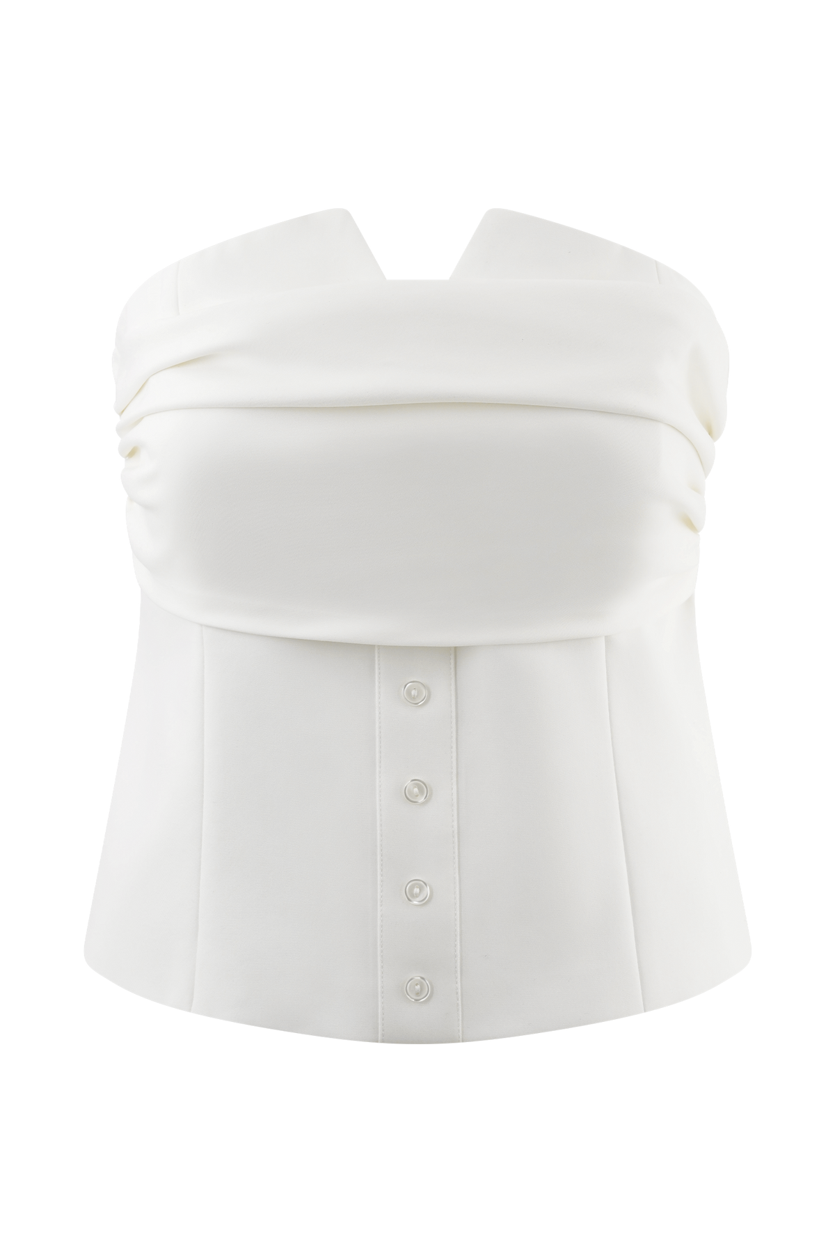 Zillah Strapless Cotton Top - White