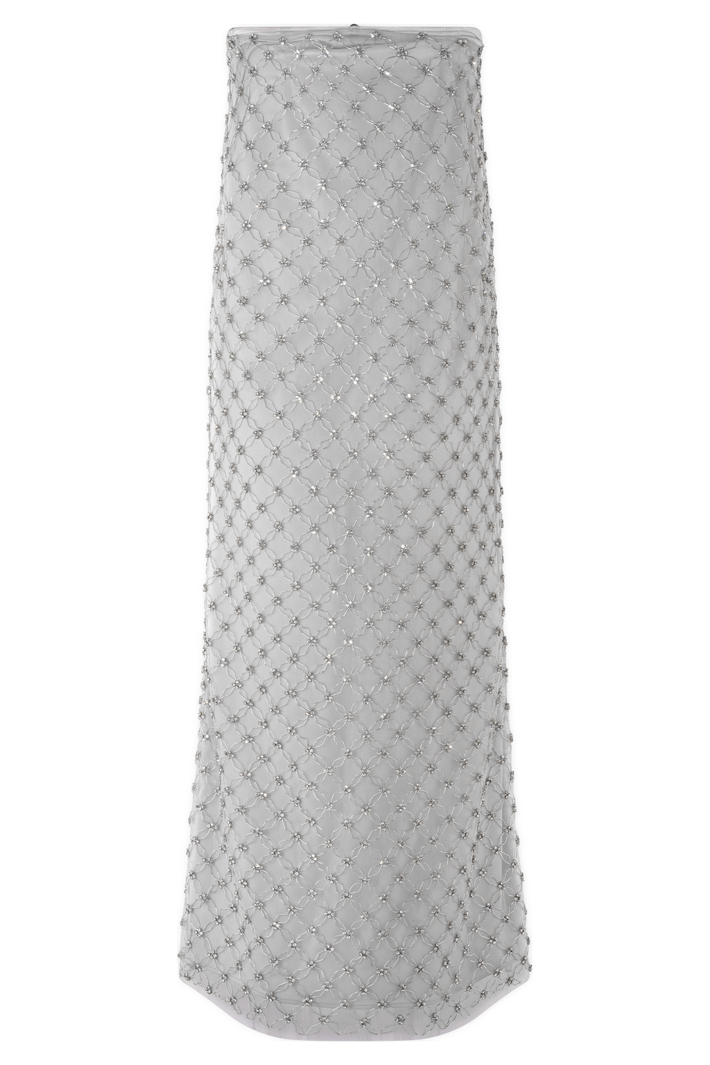 Zuri Hand Beaded Embellished Maxi Skirt - Silver