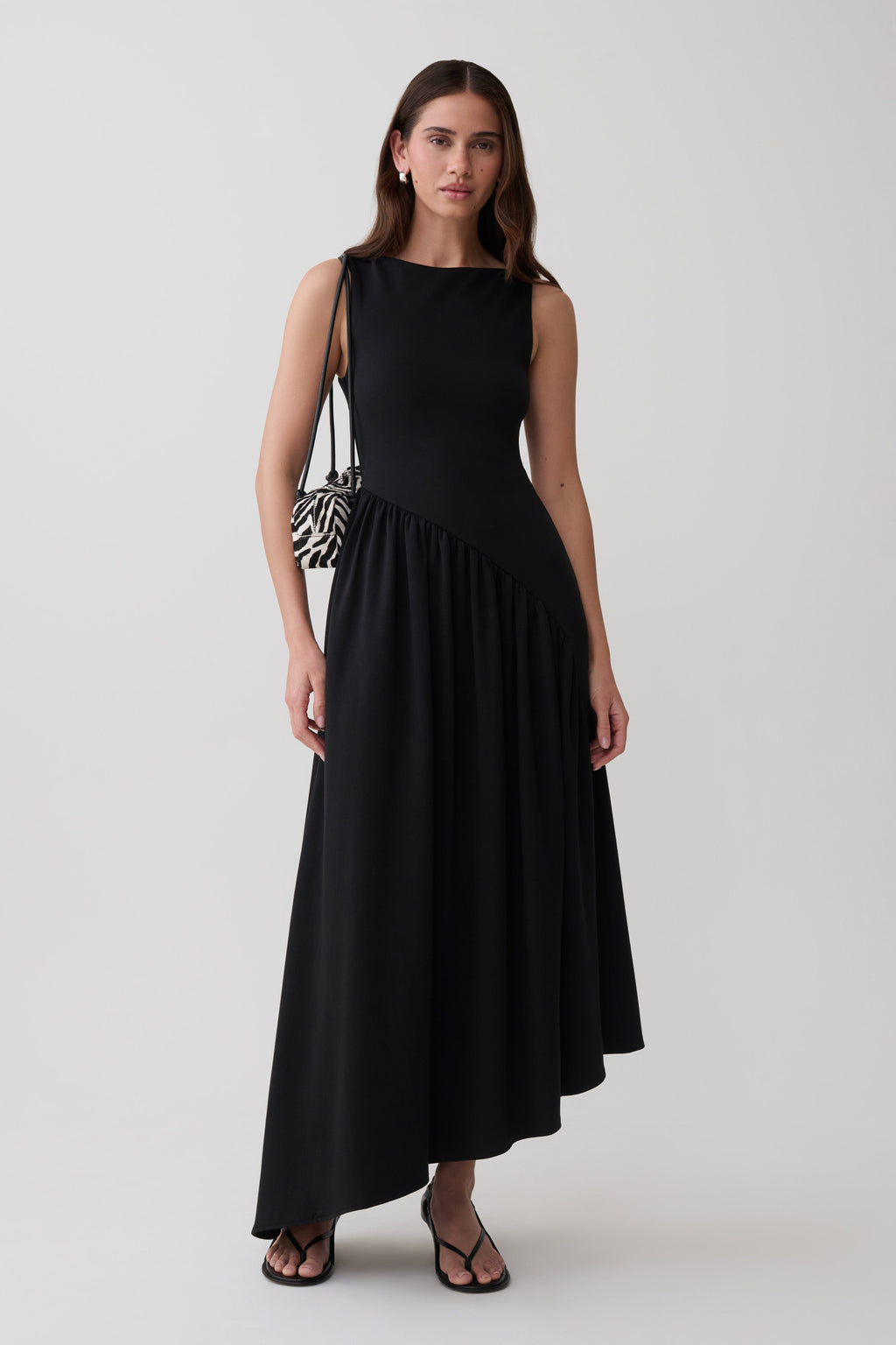Hester Scuba Midi Dress - Black