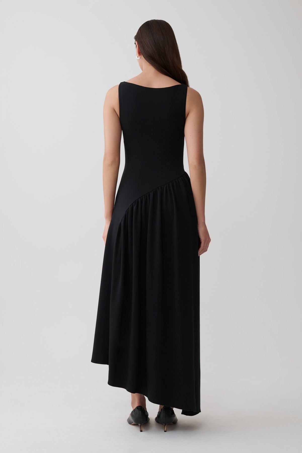 Hester Scuba Midi Dress - Black