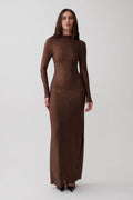 Elani Diamante Maxi Dress - Chocolate