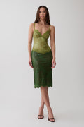 Jaimee Lace Midi Dress - Tonal Green