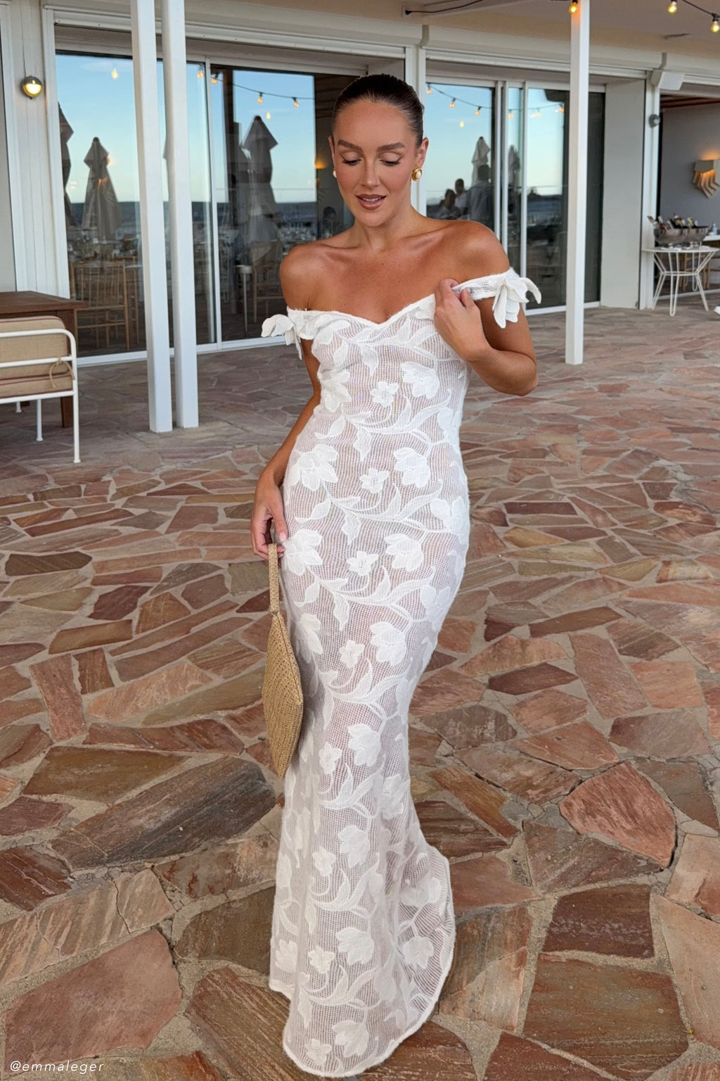 Cornelia Floral Sheer Maxi Dress - Ivory