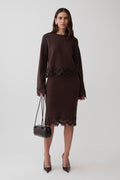 Kaelin Lace Knit Jumper - Chocolate